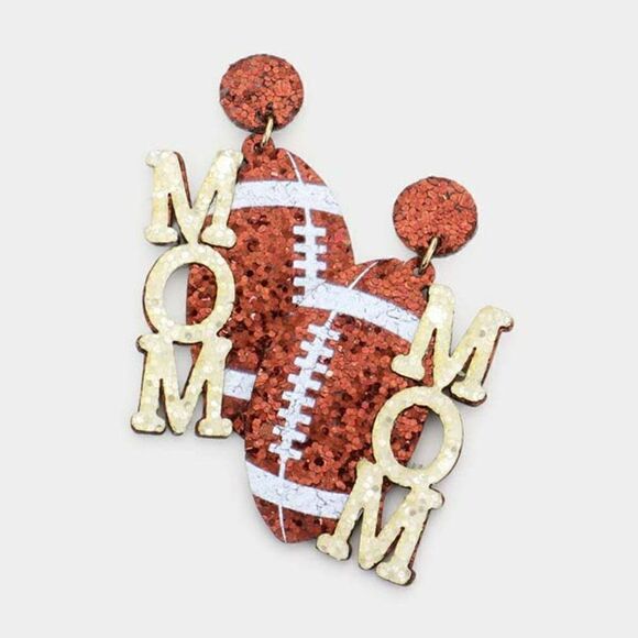 Football Mom Seed Bead Earrings - Picture 3 of 5